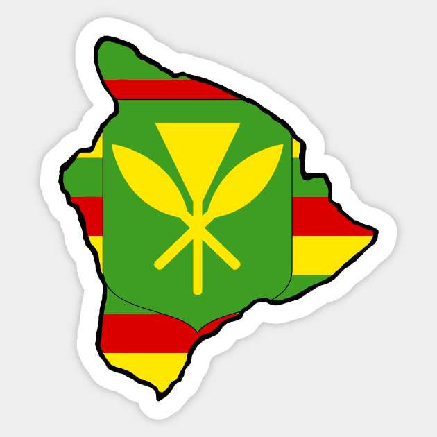 Big Island Kanaka Maoli Flag Sticker by Puna Coast